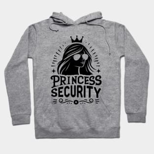 Princess Security Guarding Mom Gift Family Trip - Black Hoodie